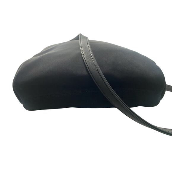 Vintage Donna Karan NY Leather/Rayon Small Shoulder Bag Lightweight - Picture 6 of 8